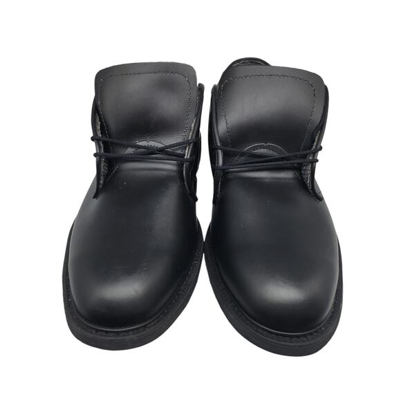 Bates Shoes Mens 11 Black Dress Military Low Tops Satin Matte Vibram Heeled - Picture 3 of 13